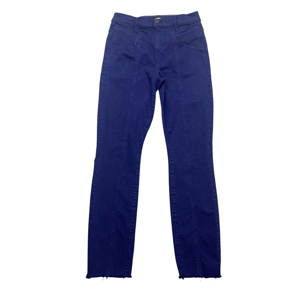 Mother The Seamed Swooner Skimp Jeans Play Date Purple High Rise Raw Hem 26